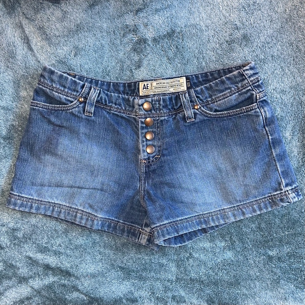 Vintage y2k American Eagle Outfitters Denim Low Rise Micro Shorts. Size 2
